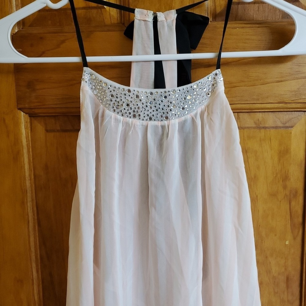 Victoria's Secret Medium Babydoll Women Pink‎ Striped Rhinestone Bow Nightie